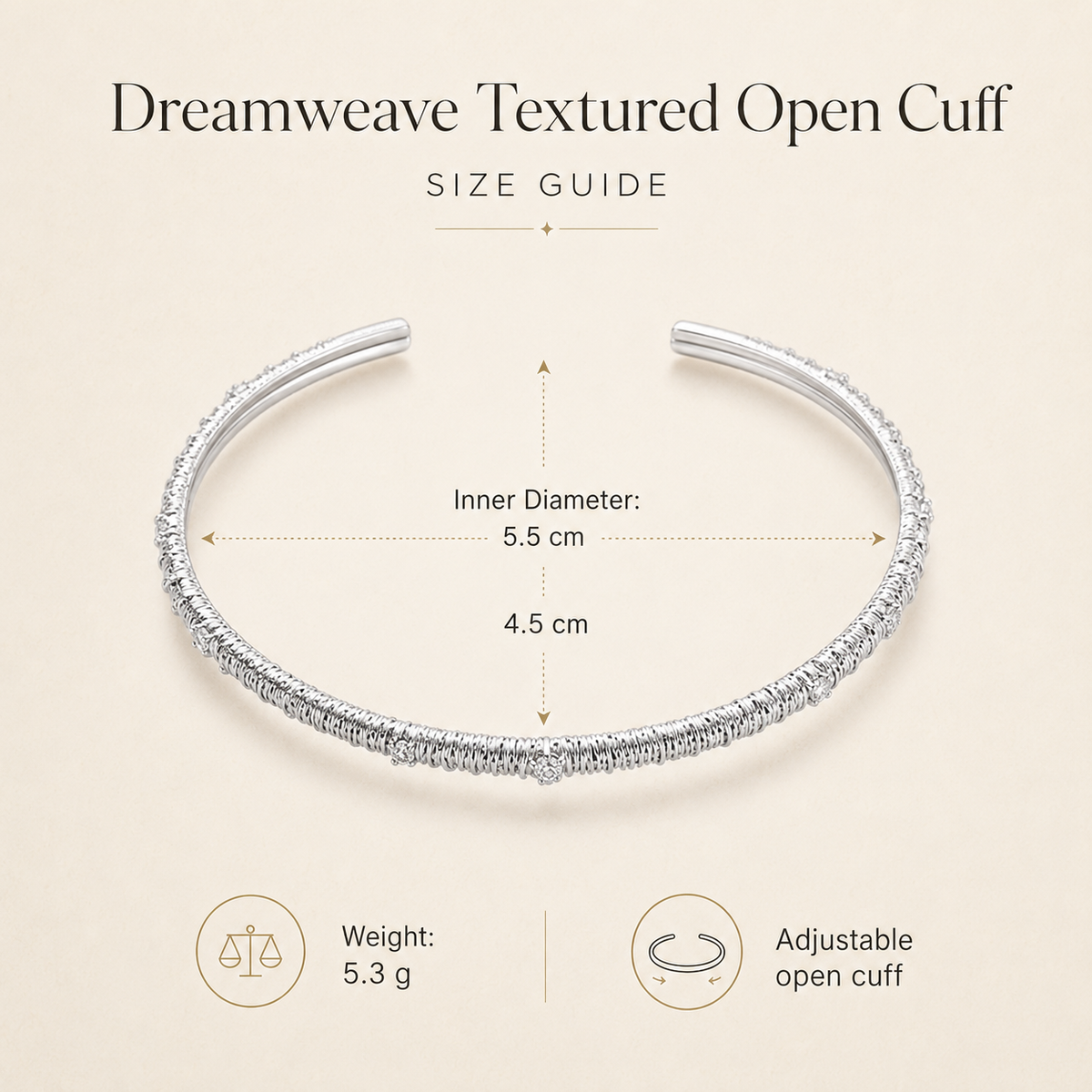 Dreamweave Textured Open Cuff