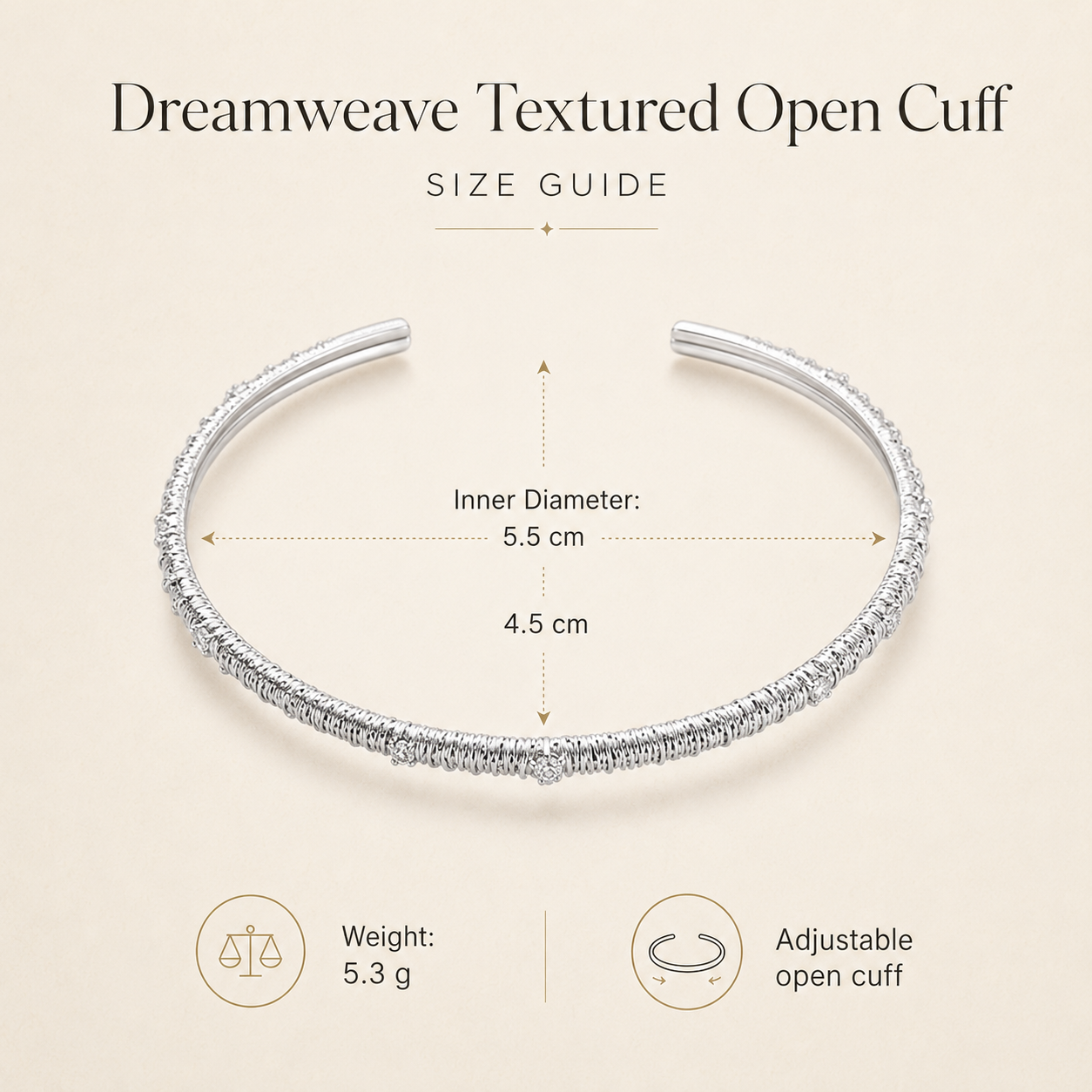 Dreamweave Textured Open Cuff