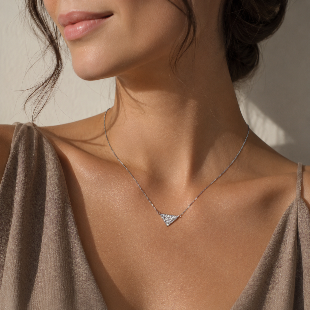 Pavé Triangular Zircon Necklace