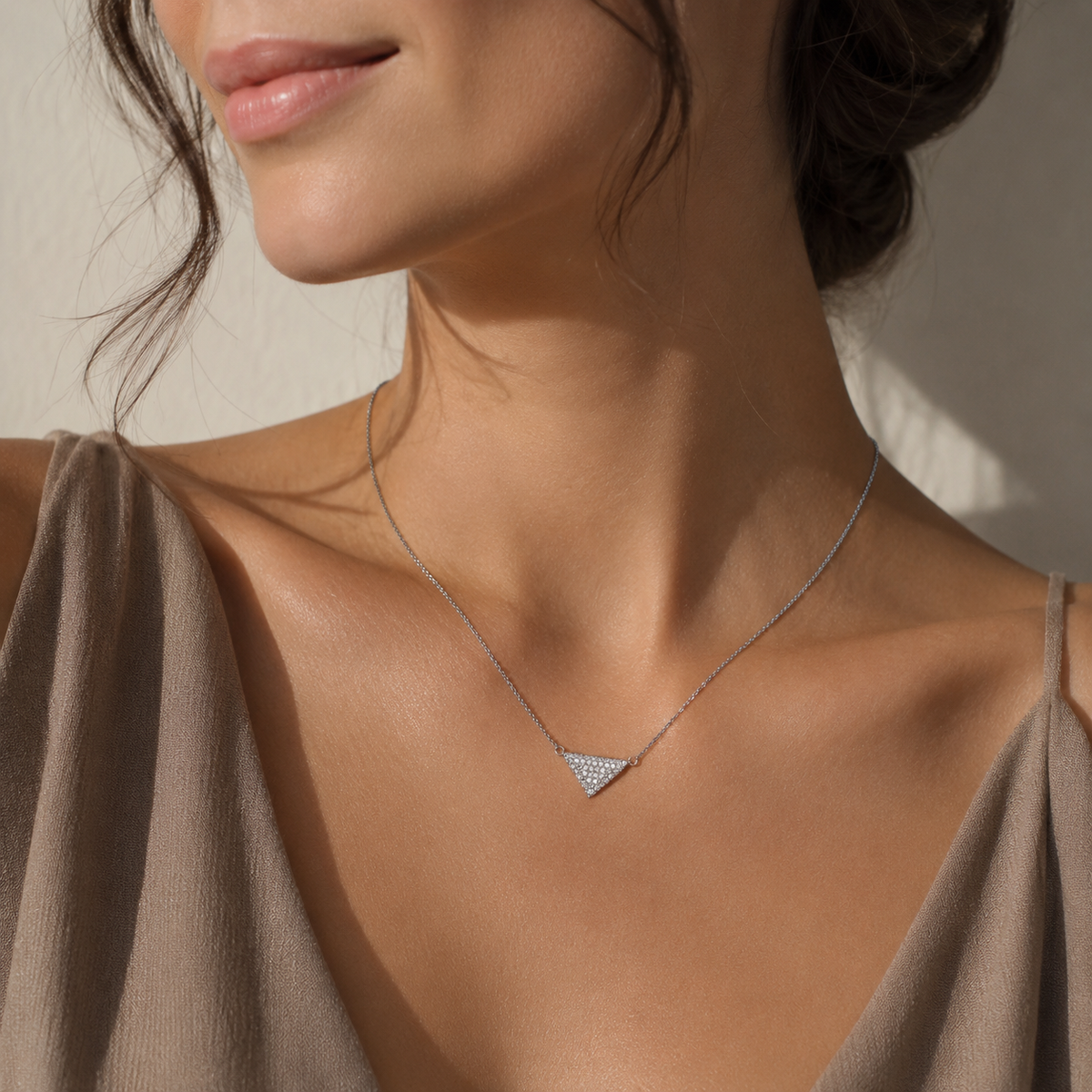 Pavé Triangular Zircon Necklace