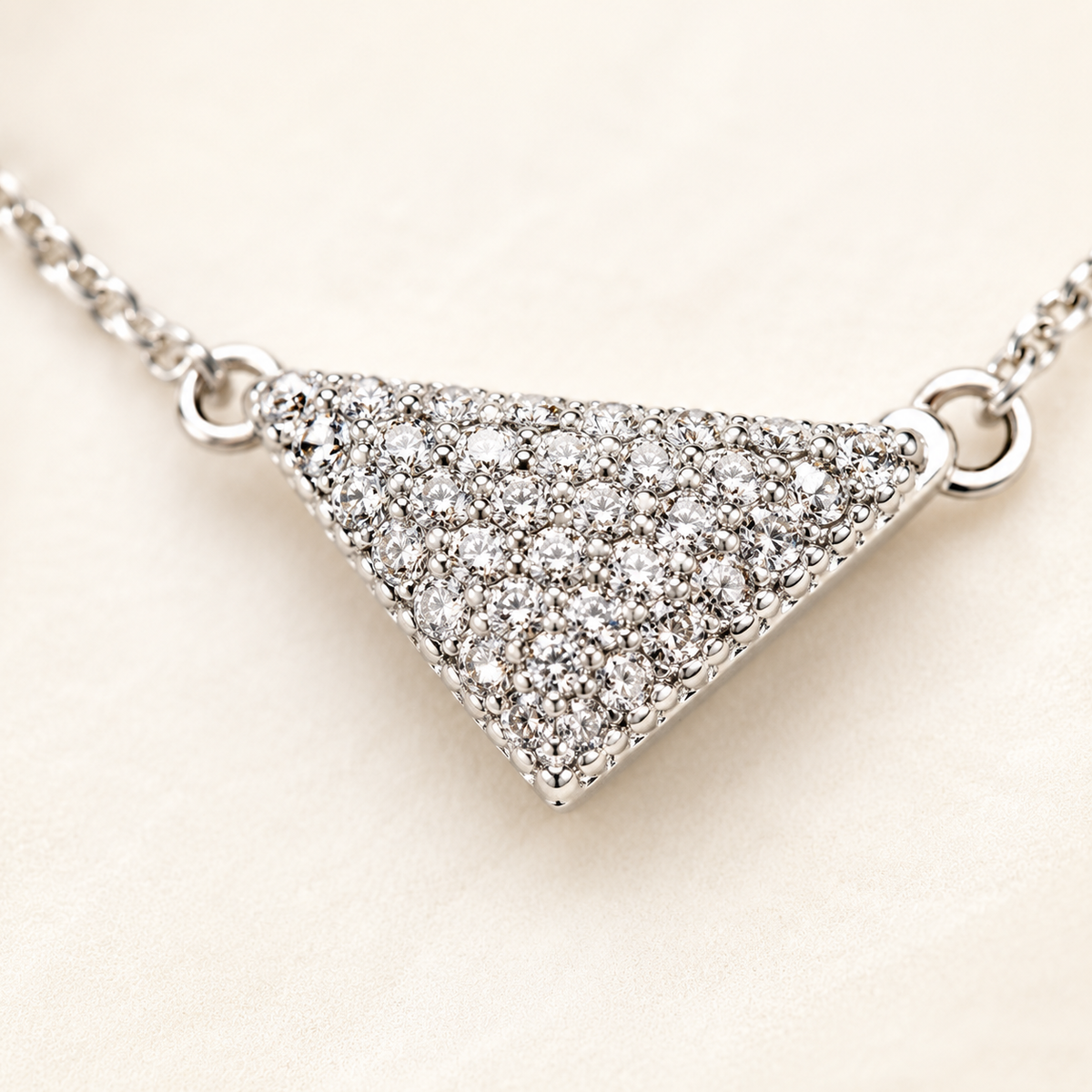 Pavé Triangular Zircon Necklace