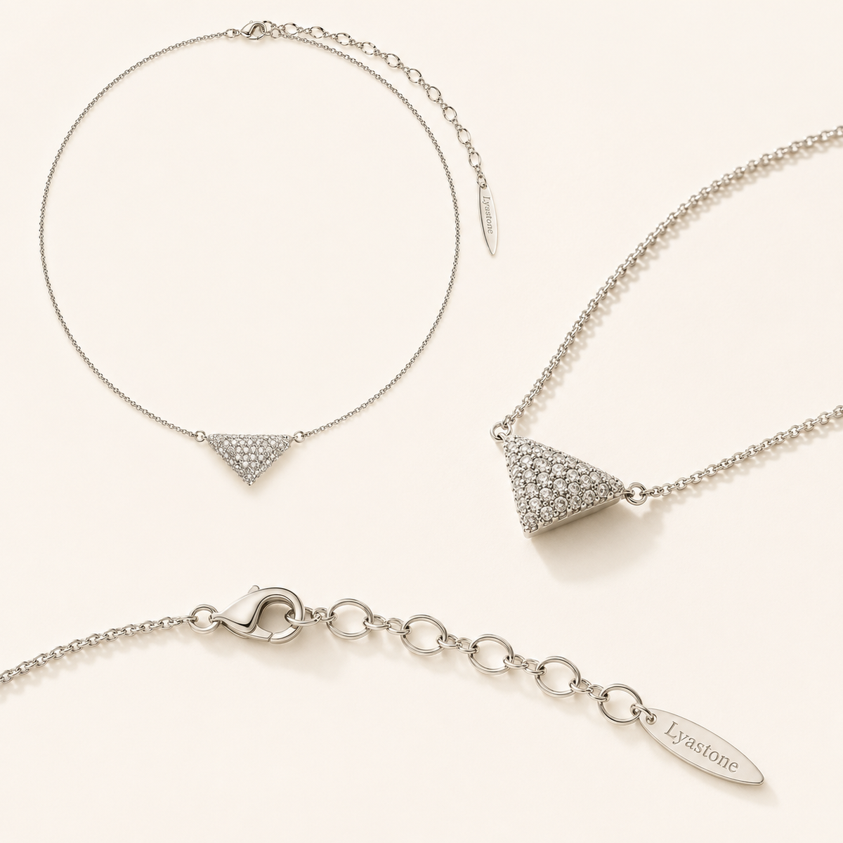 Pavé Triangular Zircon Necklace