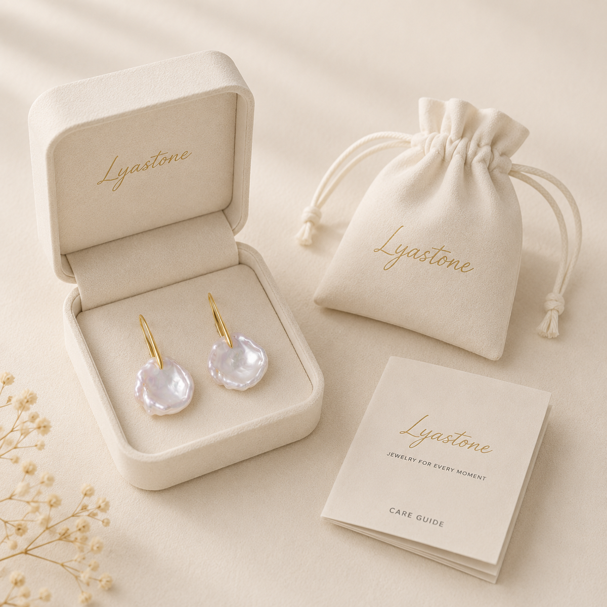 Irregular-Shaped Pearl Earrings