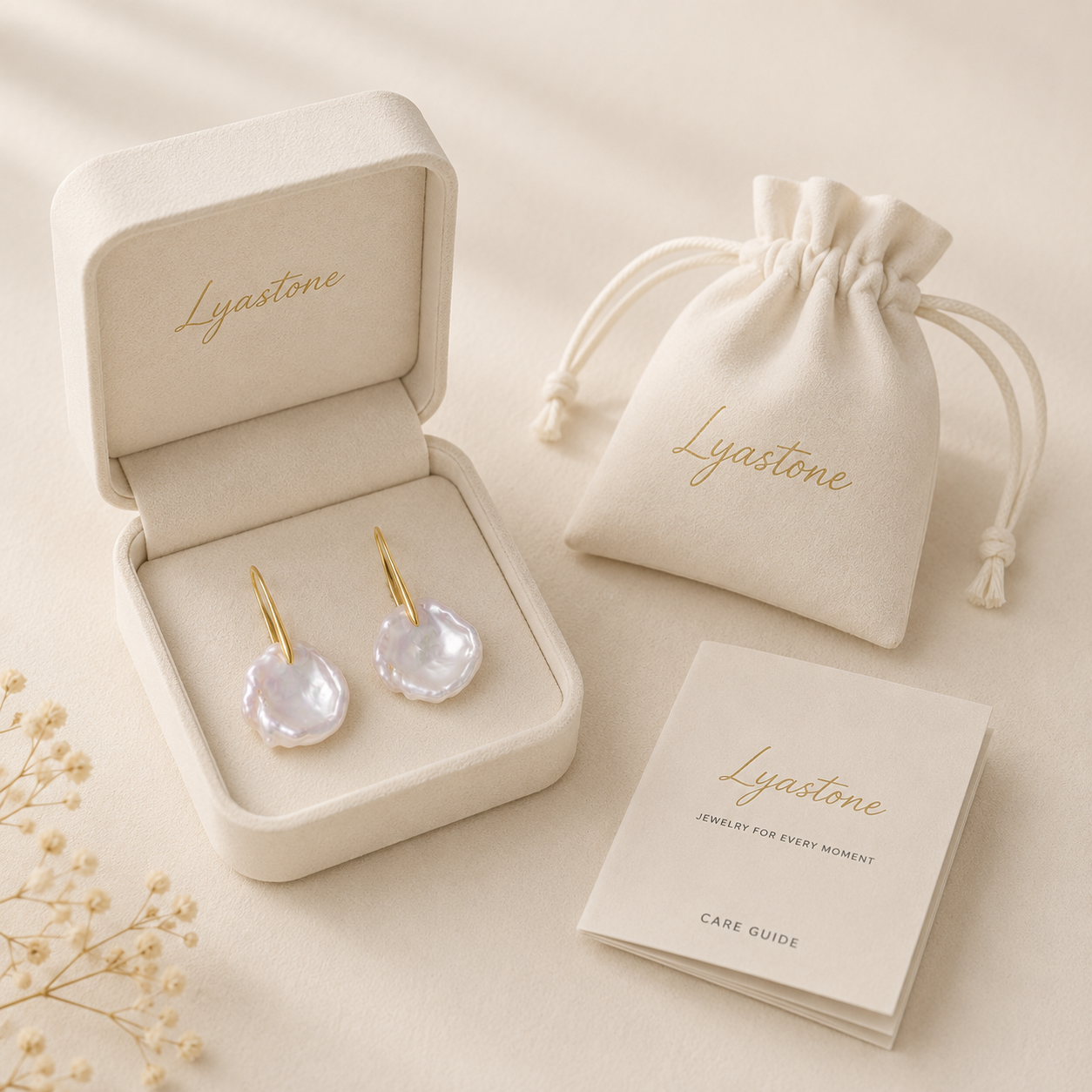 Irregular-Shaped Pearl Earrings