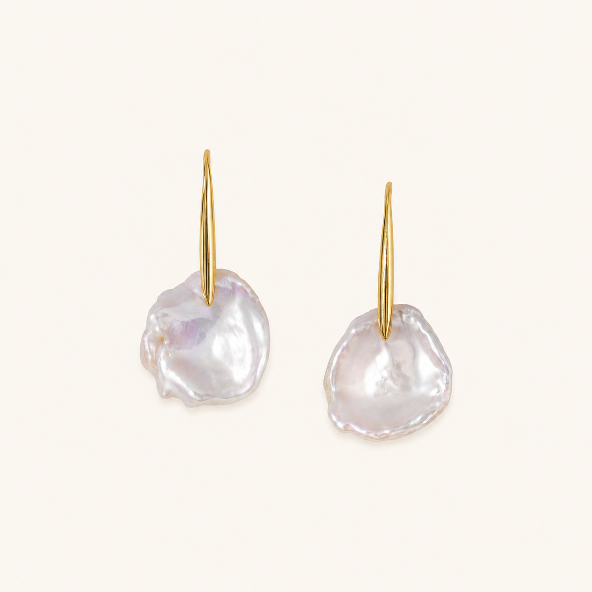 Irregular-Shaped Pearl Earrings