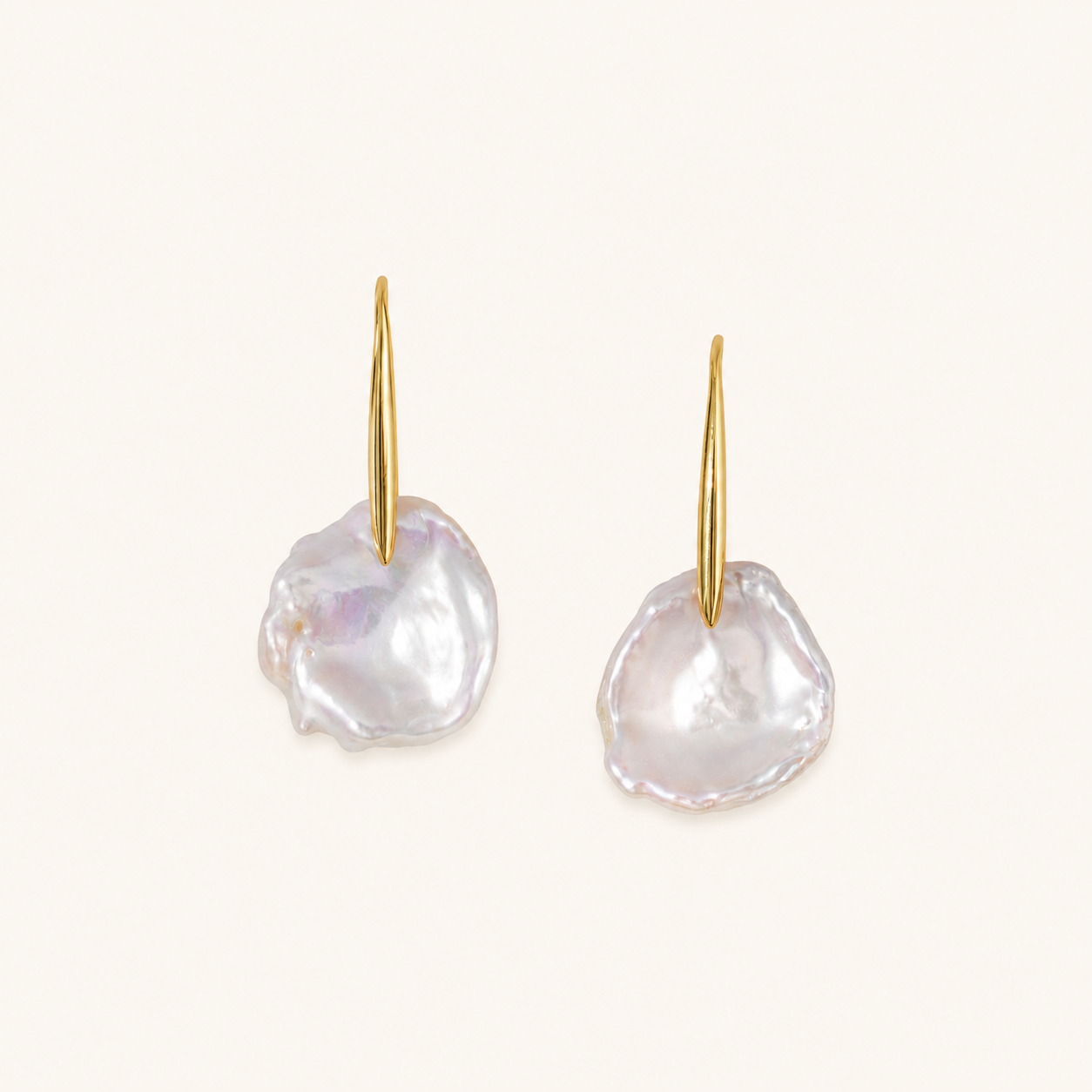 Irregular-Shaped Pearl Earrings