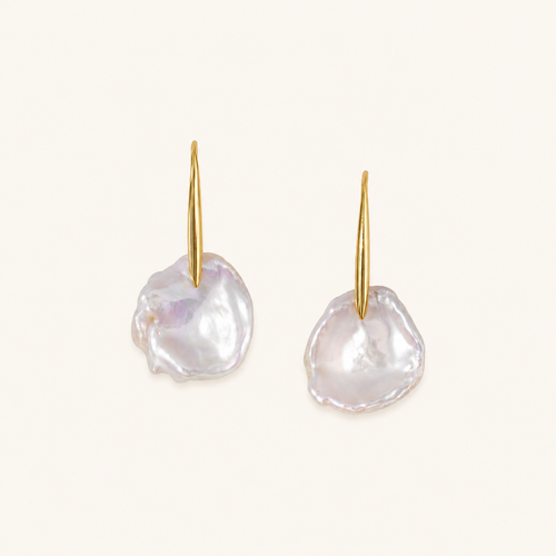 Irregular-Shaped Pearl Earrings