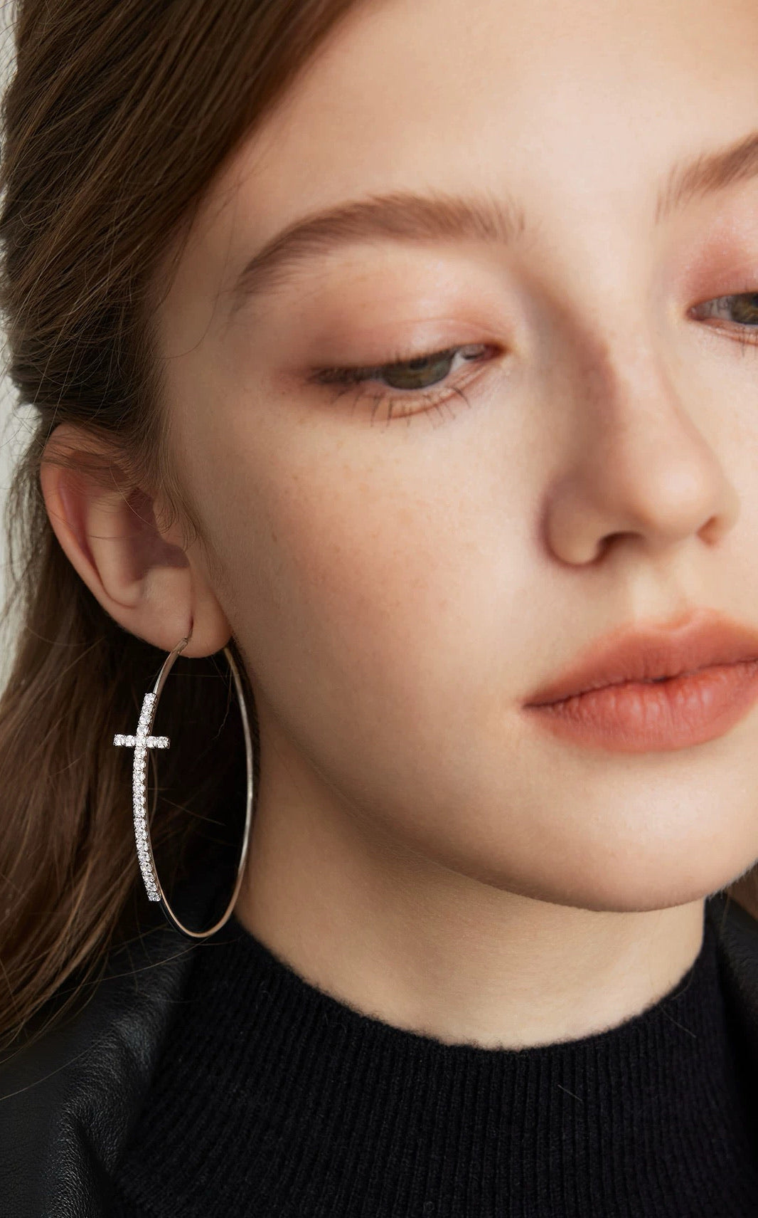 Cross Hoop Earrings