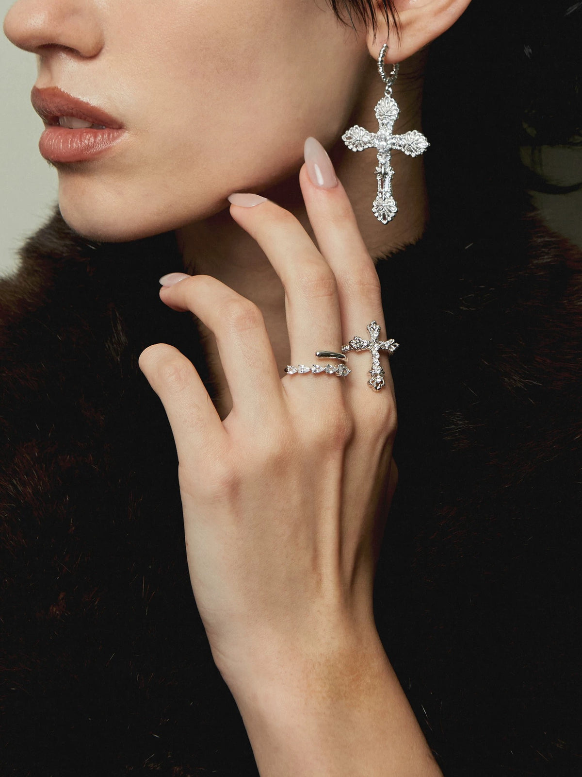 Vintage Relief Cross Ring