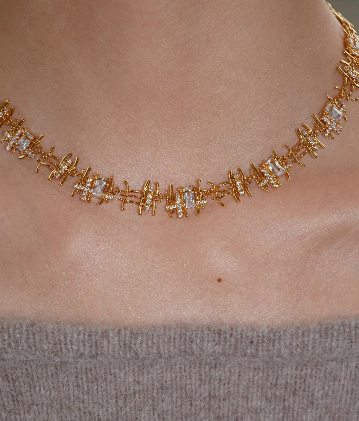 Elysian Weave Zircon Necklace