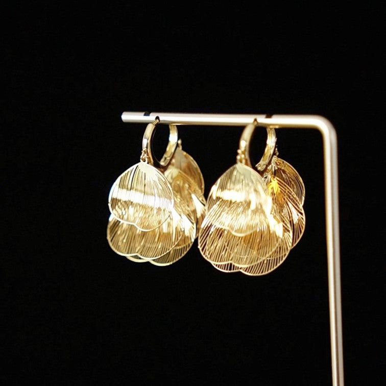 Korean-inspired sculpted metal earrings