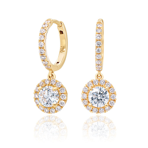 Lab Diamond Hoop Earrings 18ct Yellow Gold