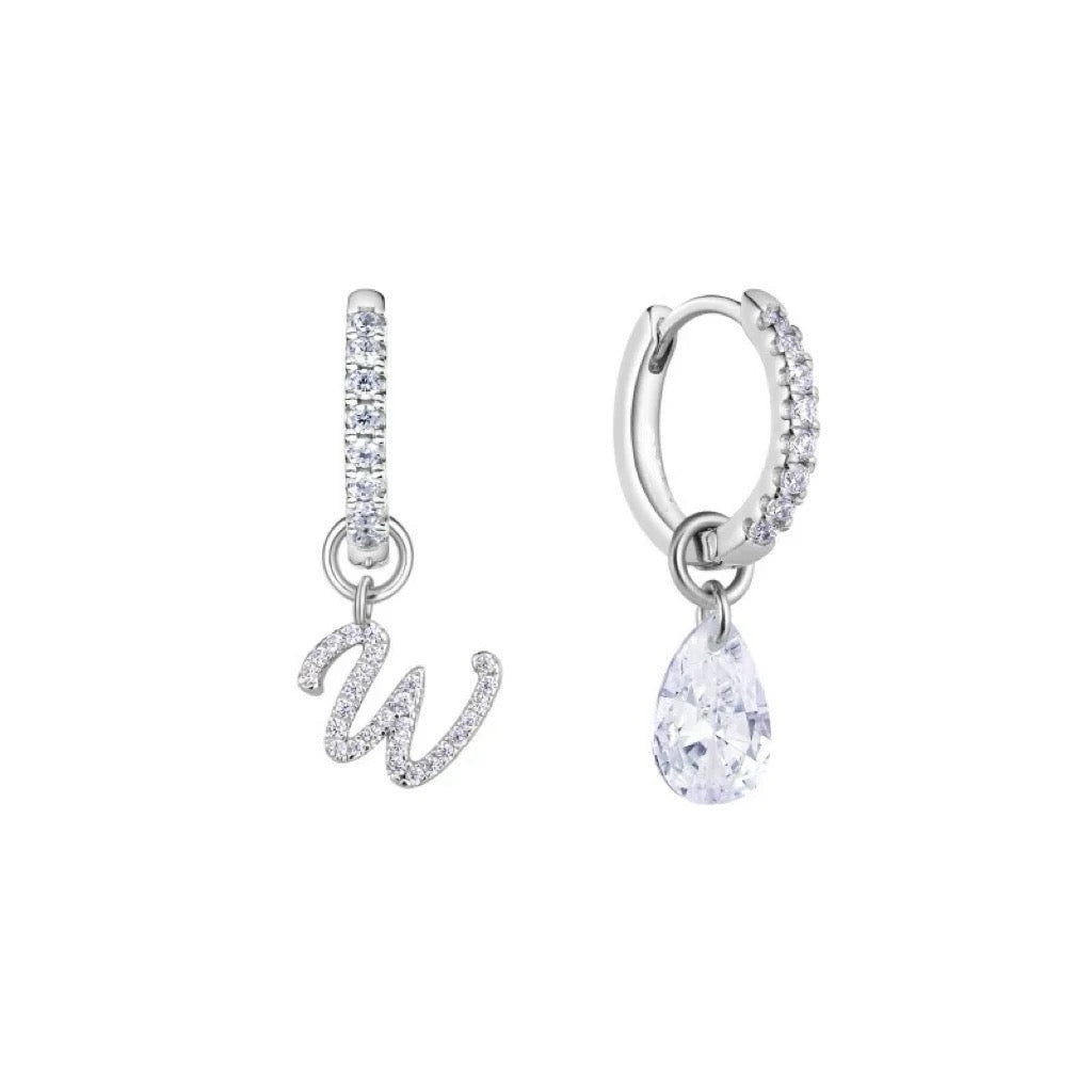 Letter W stud earrings
