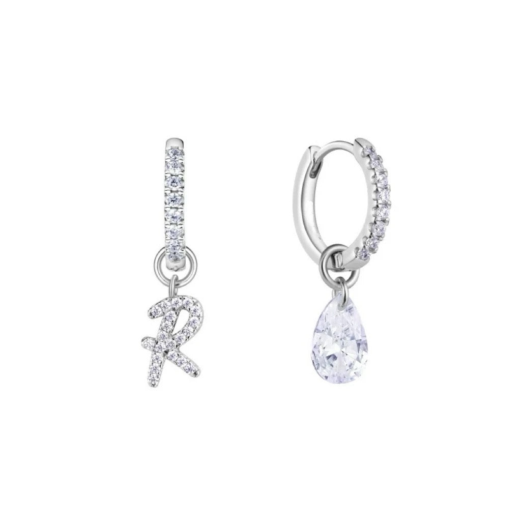 Letter earrings with S925 silver post