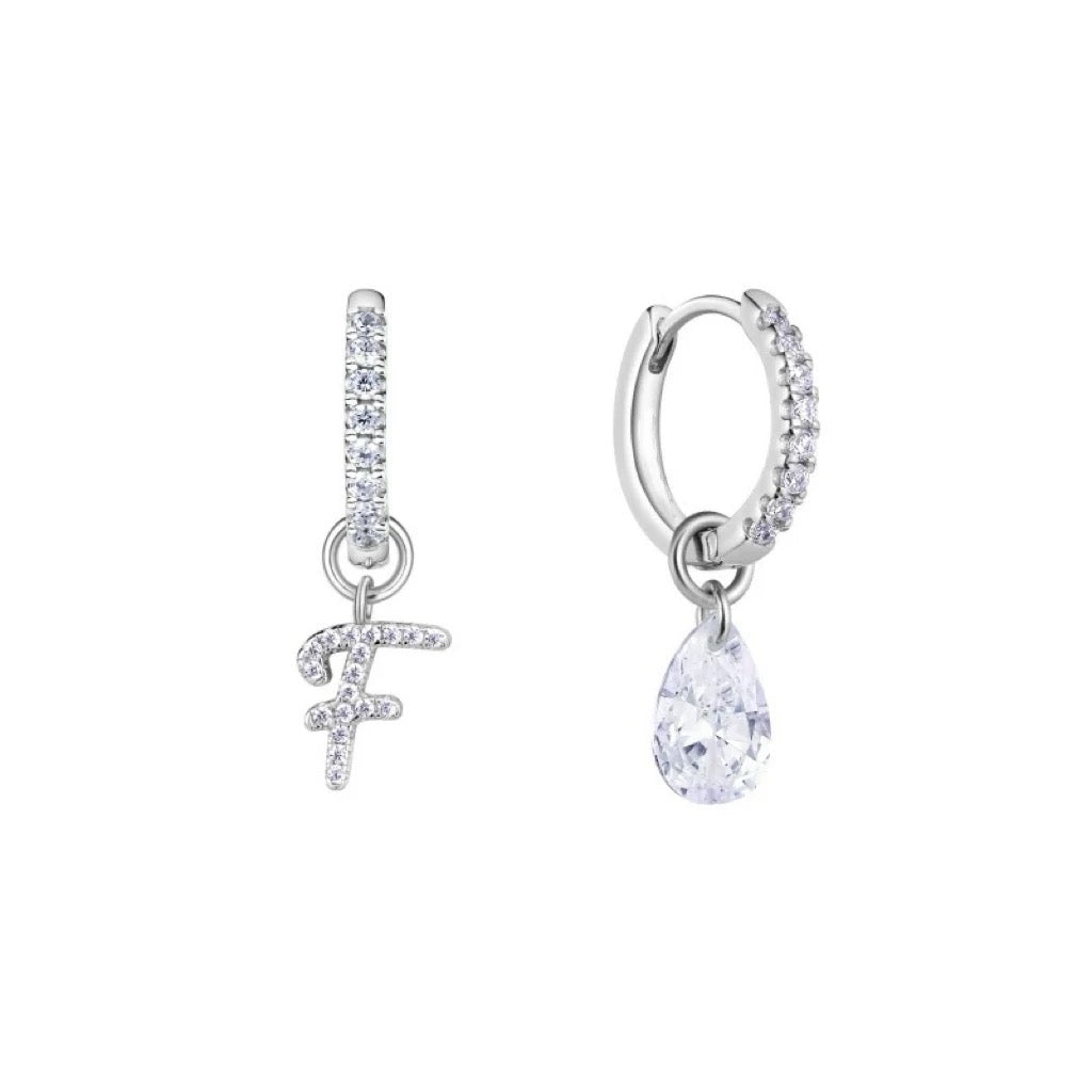 Letter earrings with cubic zirconia