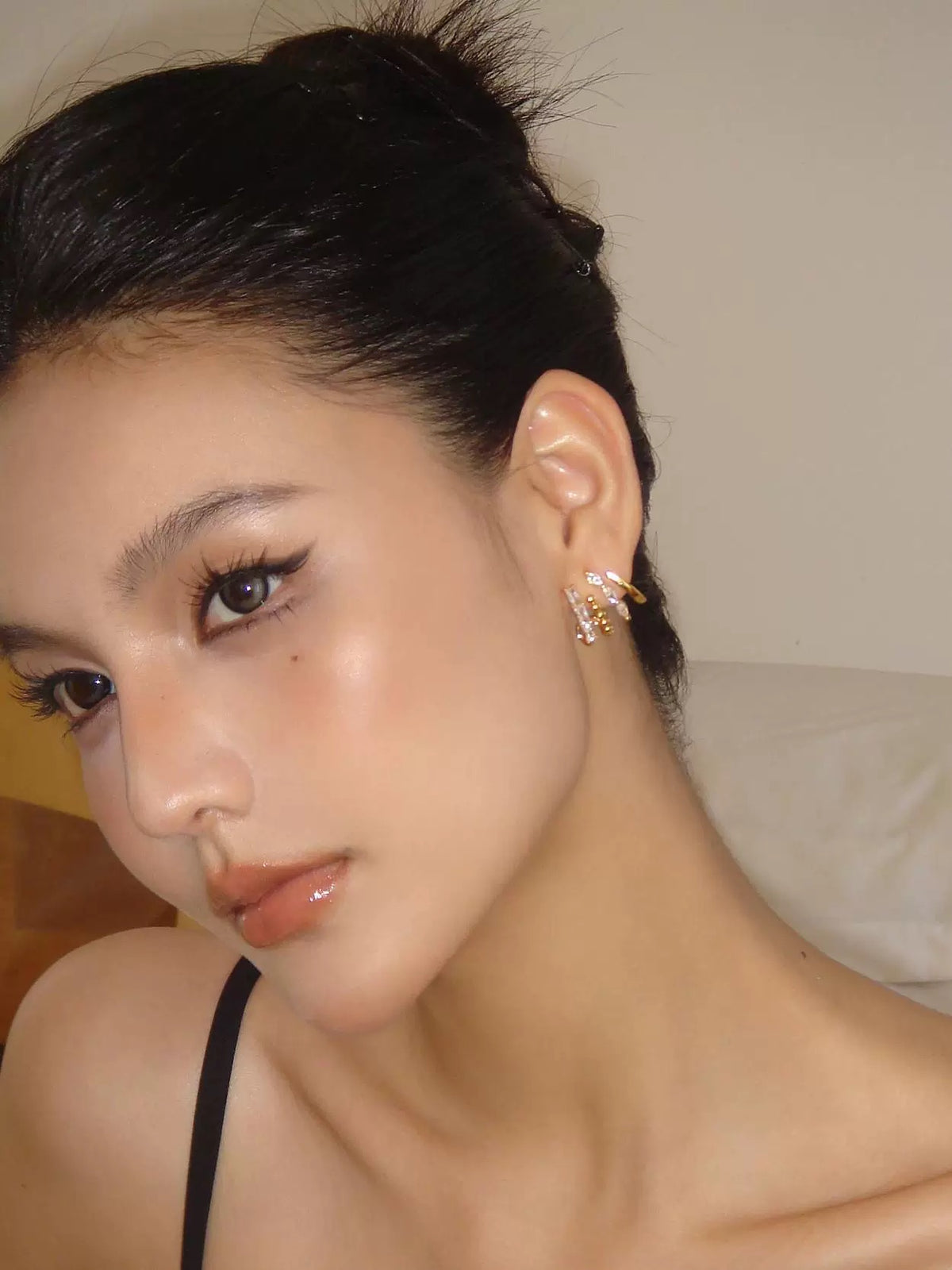 Marquise zircon hoop earrings