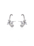 Metal wire zirconia stud earrings