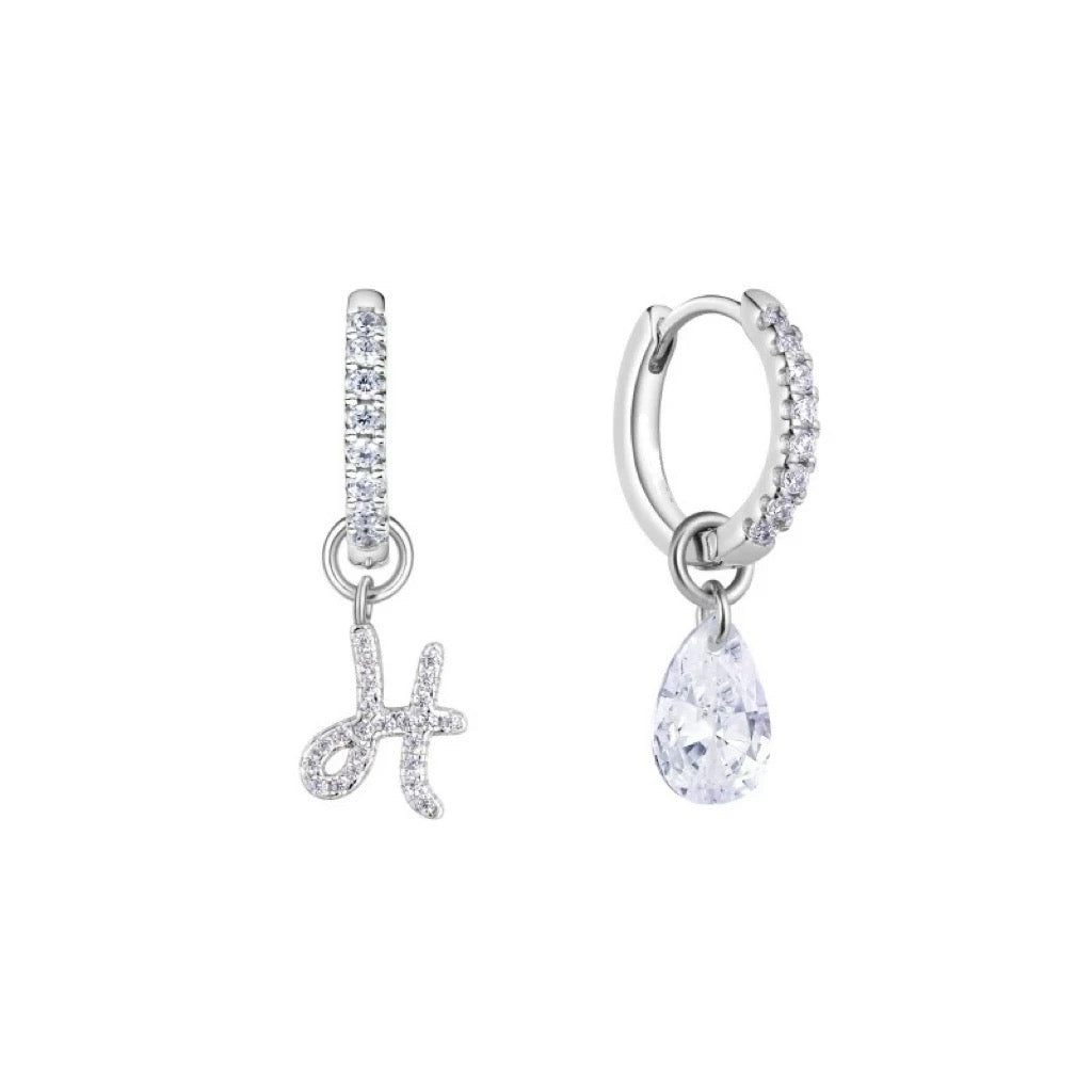 Minimalist zircon letter earrings