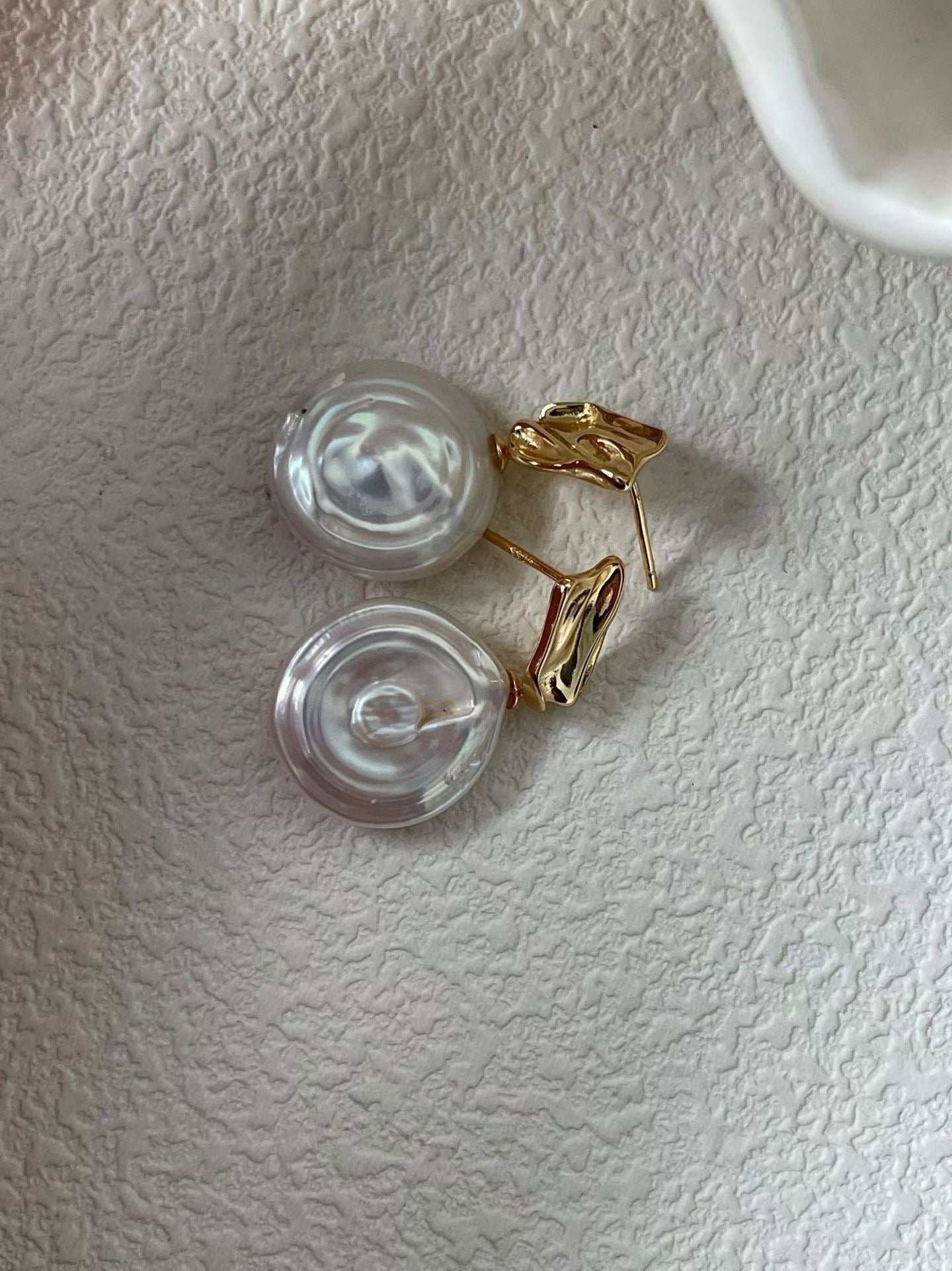 Modern gold plated silver earrings