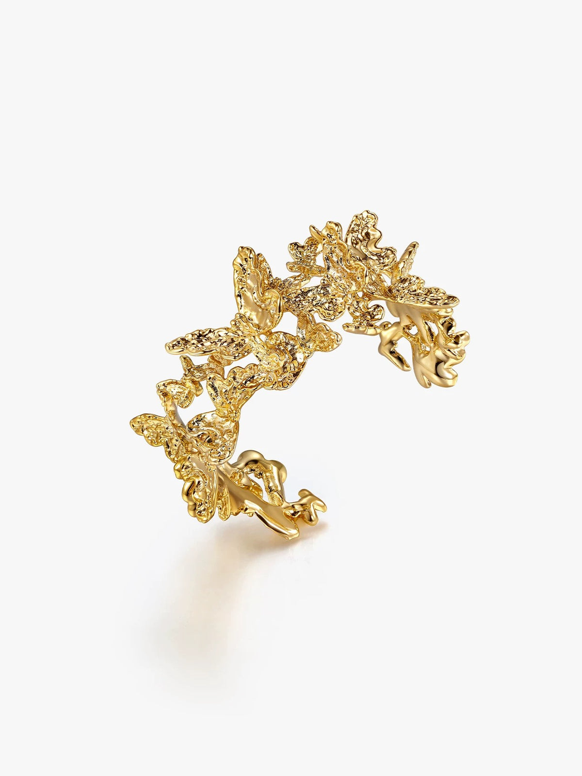 Multi-butterfly textured bracelet in gold