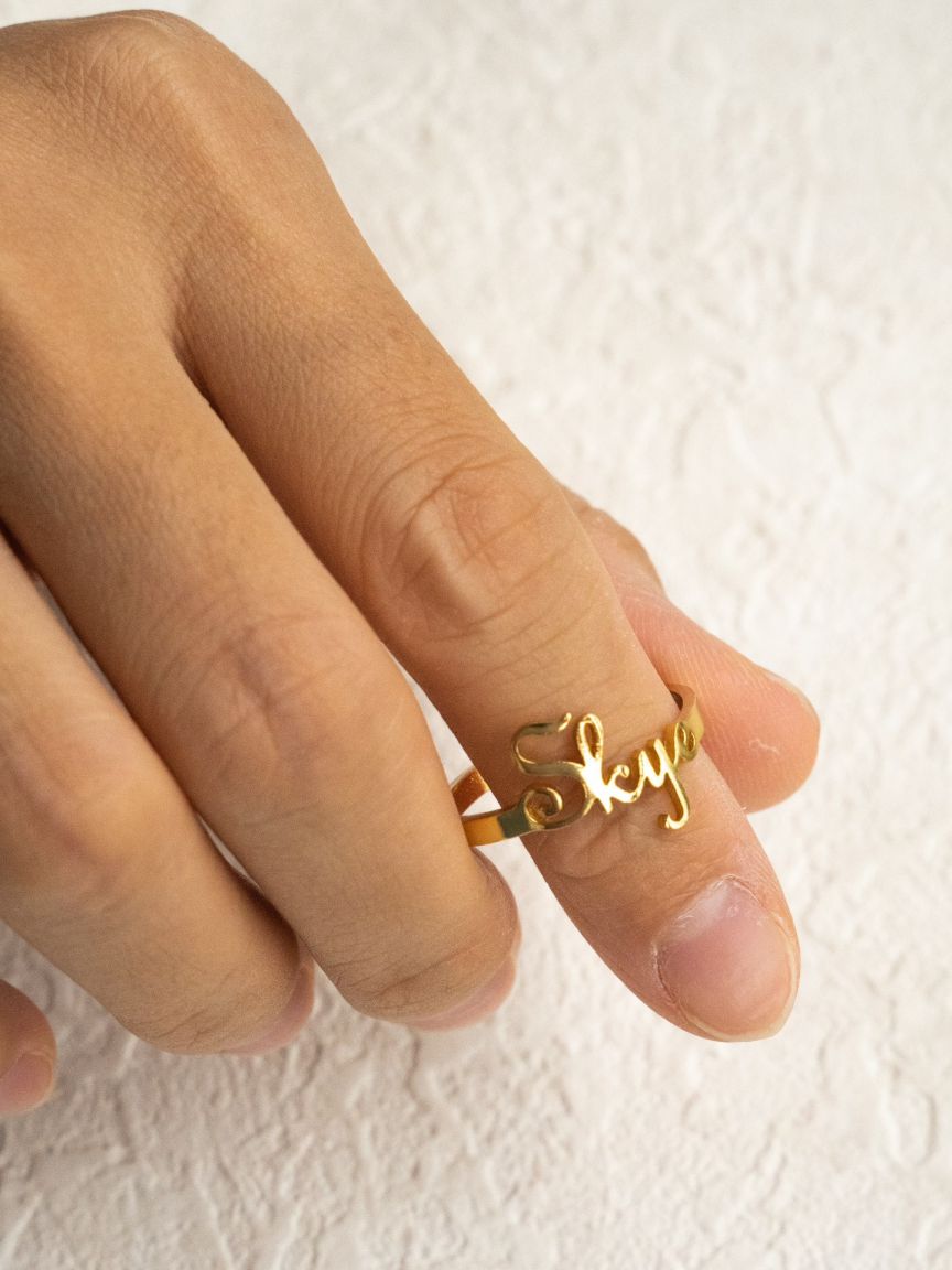 Personalised alphabet band ring