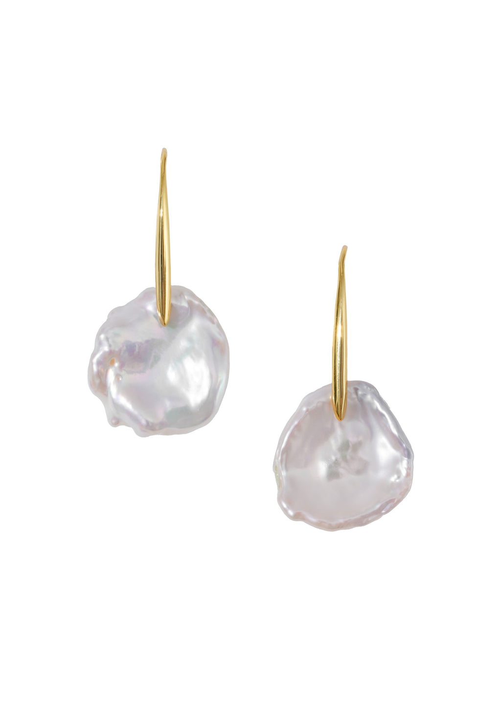 Irregular mother-of-pearl earrings