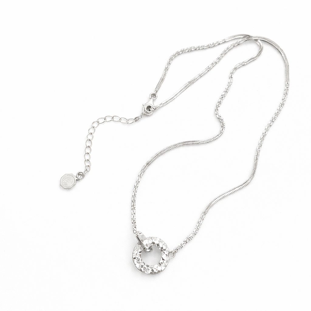 S925 sterling silver Ice Cracker double hoop necklace