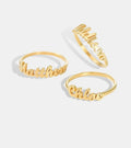 Gold custom letter ring for women