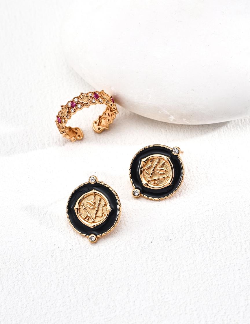 Retro design zircon earrings for women