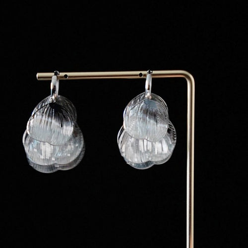 Sculpted petal metal earrings