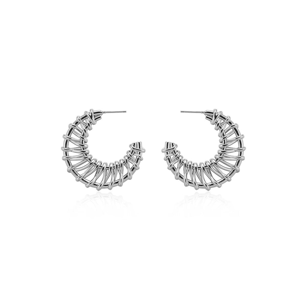 Sculptural woven stud earrings