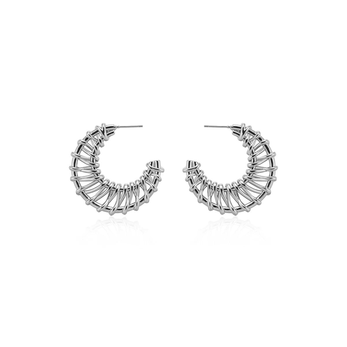 Sculptural woven stud earrings
