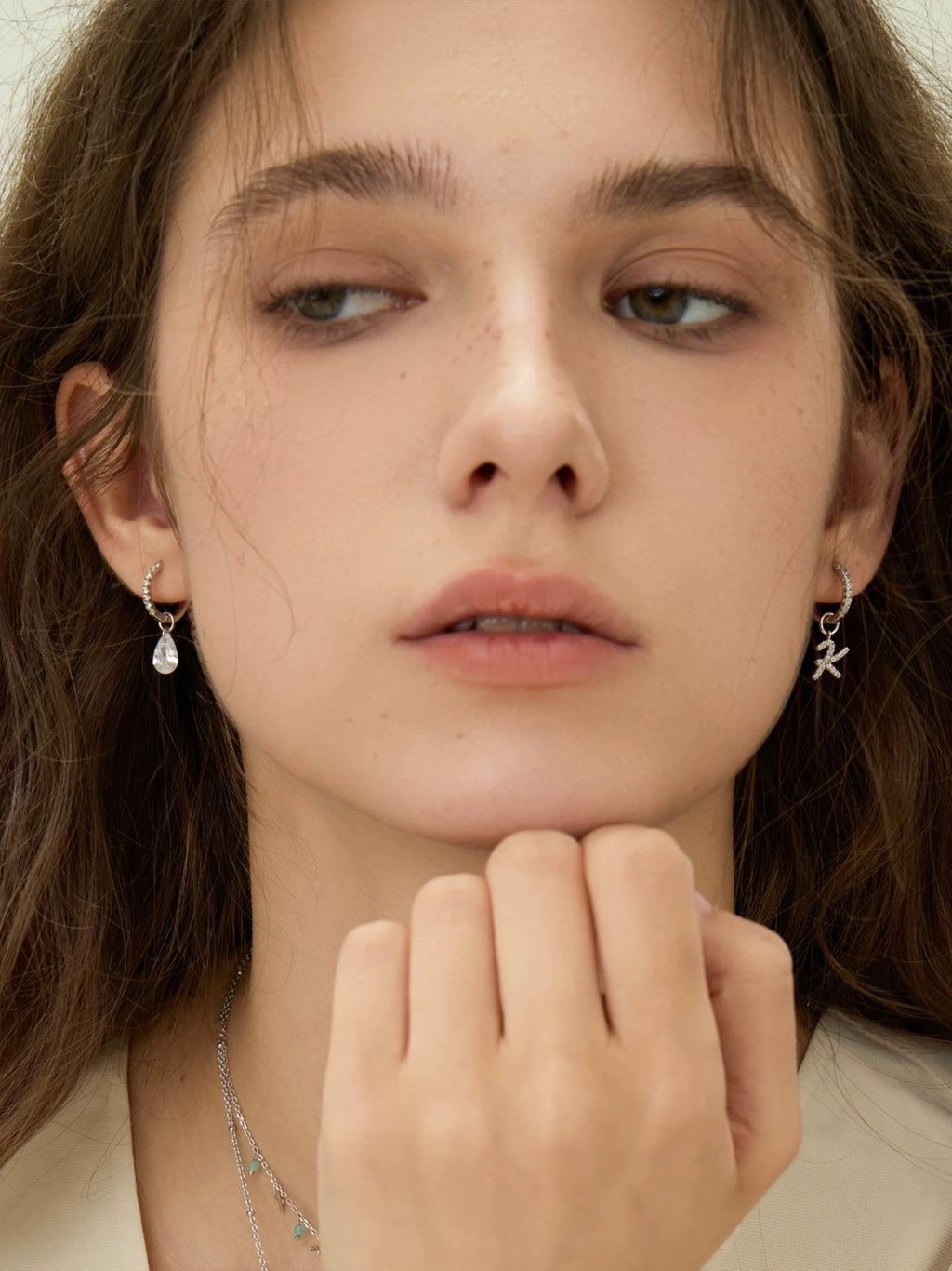 Silver letter earrings for daily wear