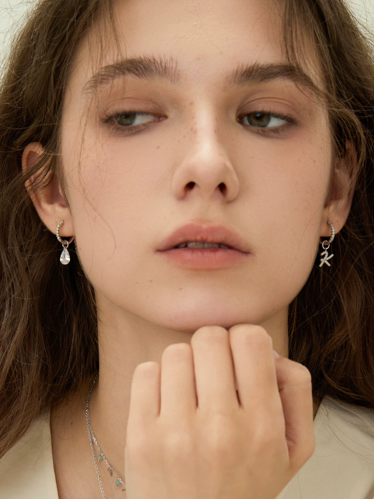 Silver letter earrings for daily wear