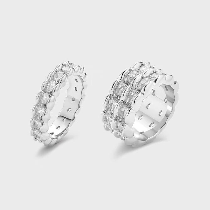 Snake-pattern zircon ring for women