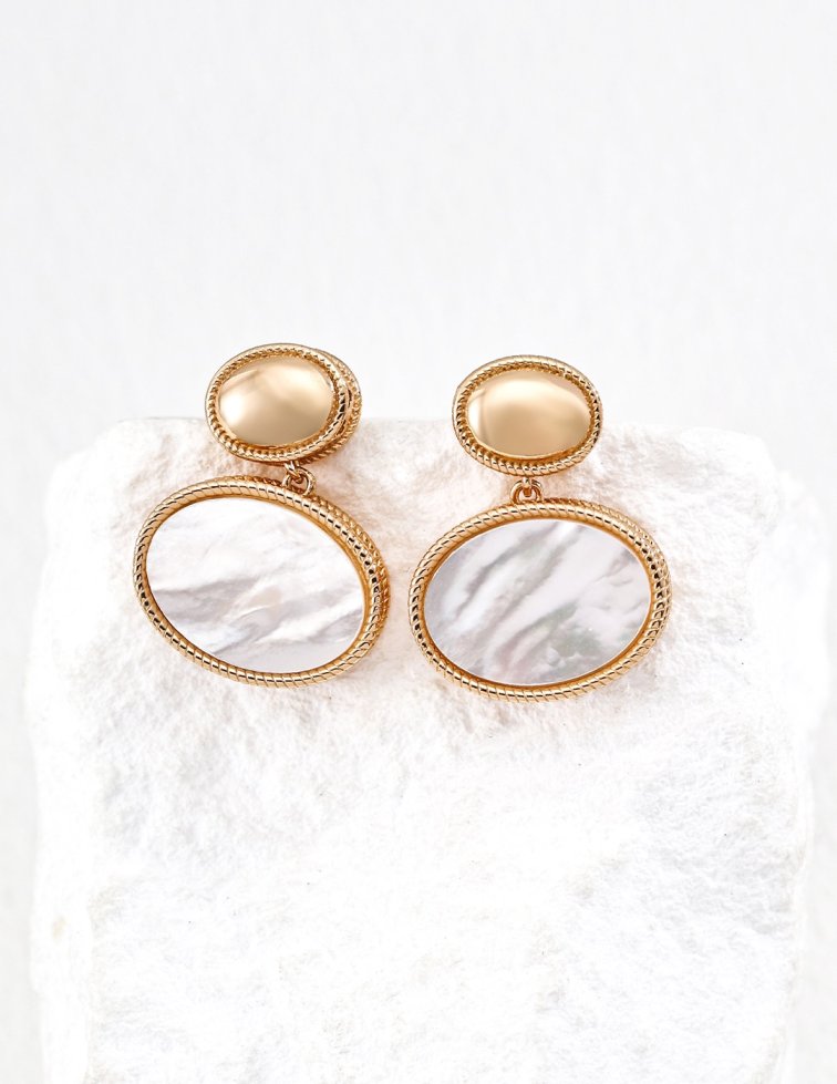 Sterling silver mother-of-pearl earrings