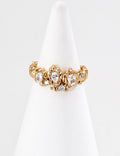Sterling silver zircon ring with lava design