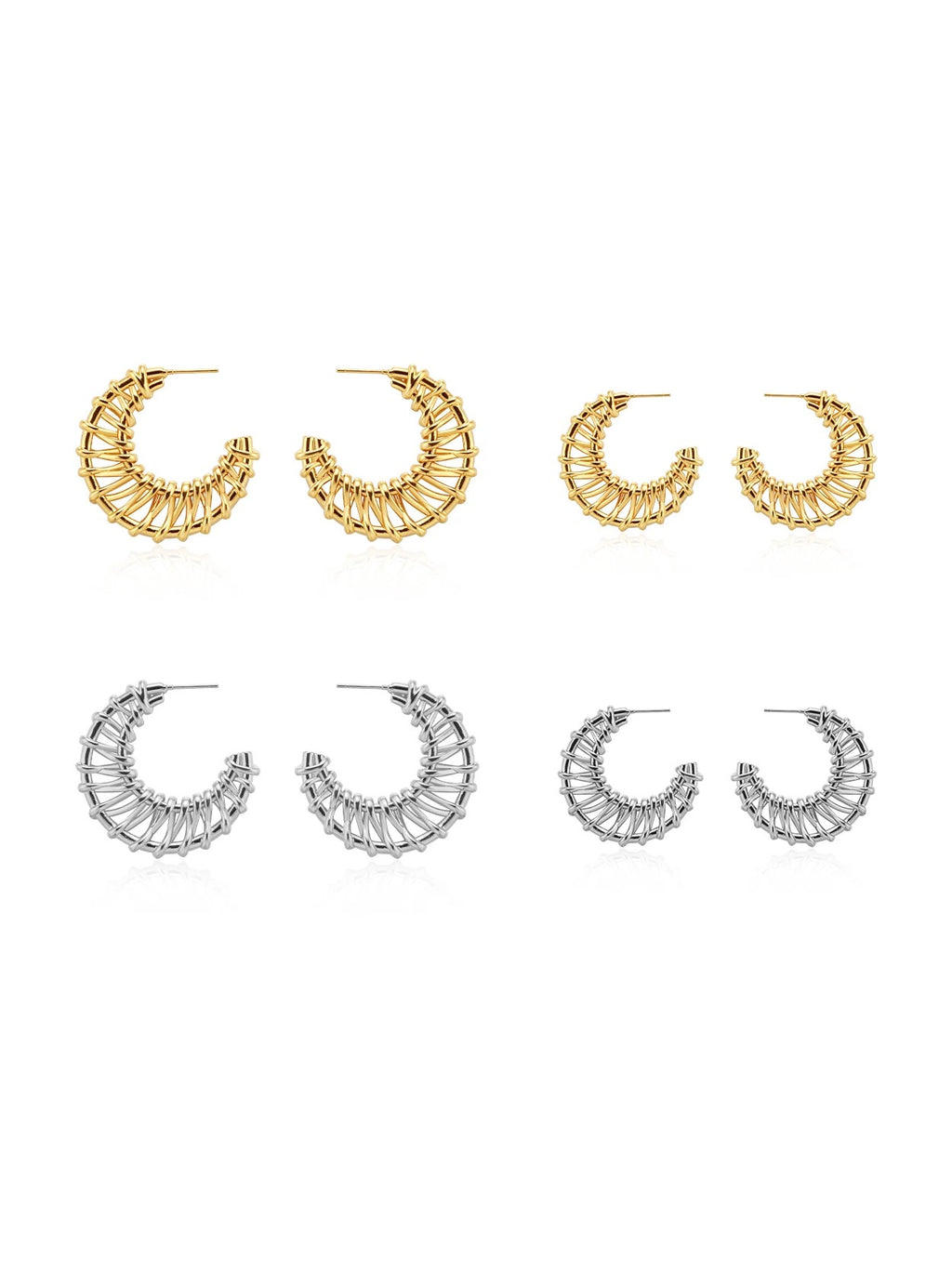 Textured gold statement earrings