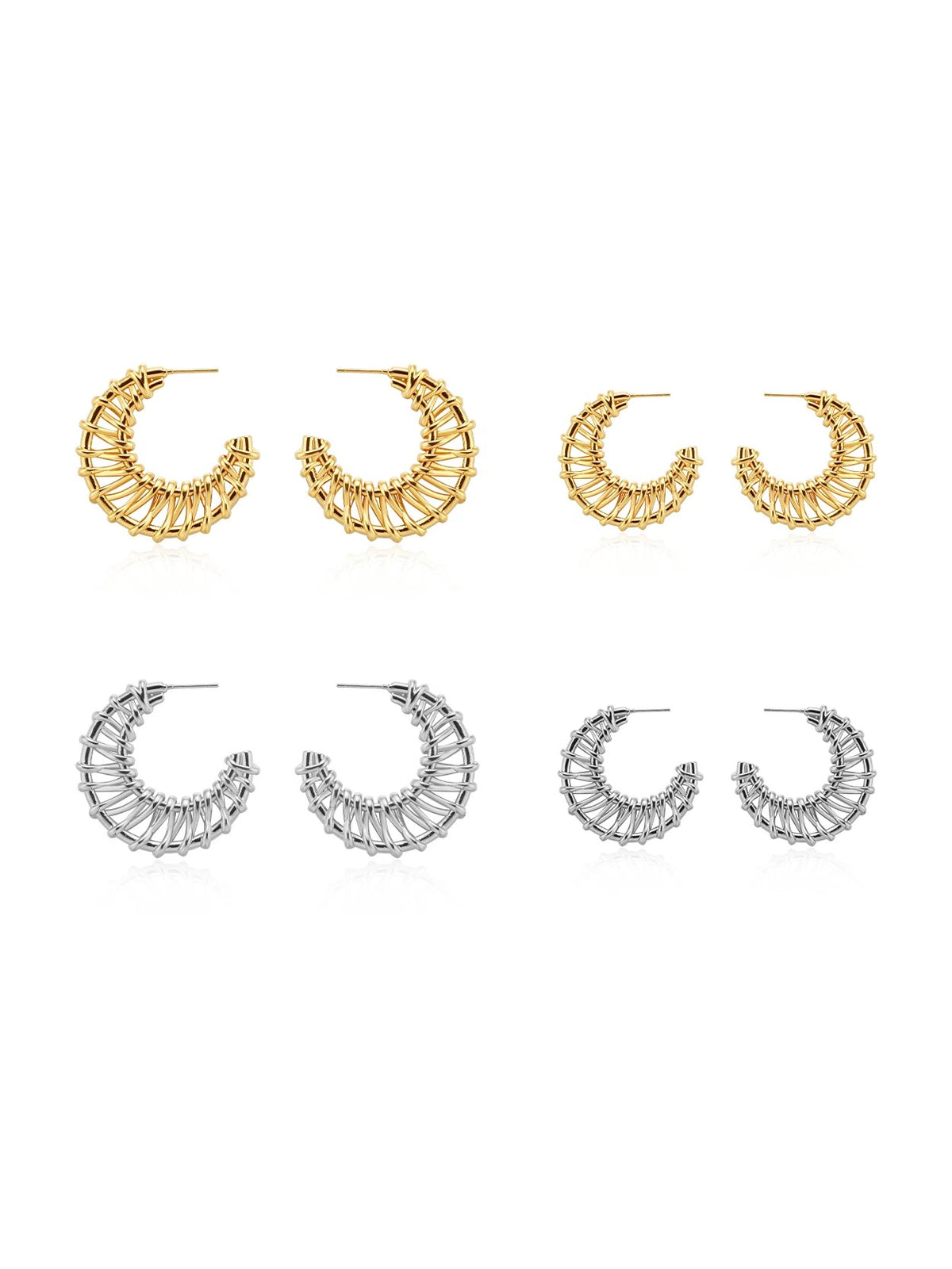 Textured gold statement earrings