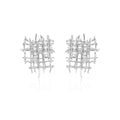 Textured handwoven statement earrings