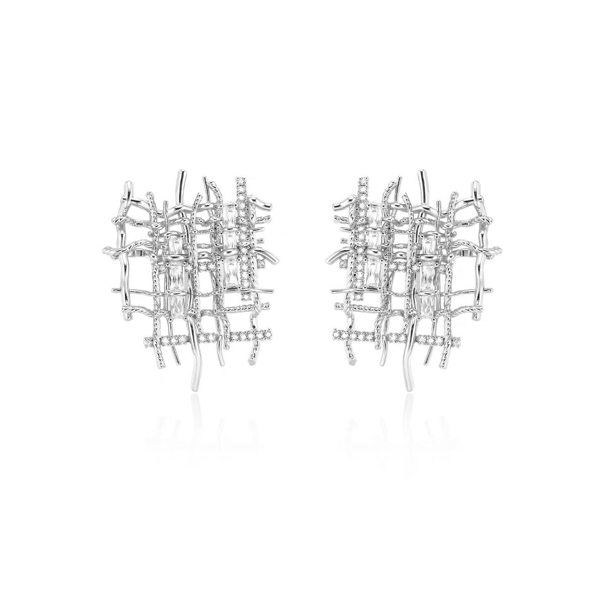 Textured handwoven statement earrings