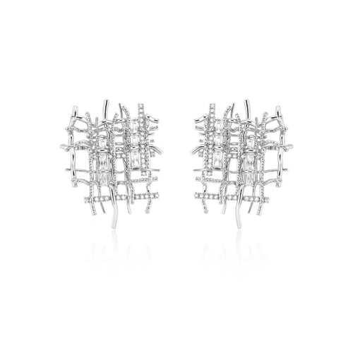 Textured handwoven statement earrings