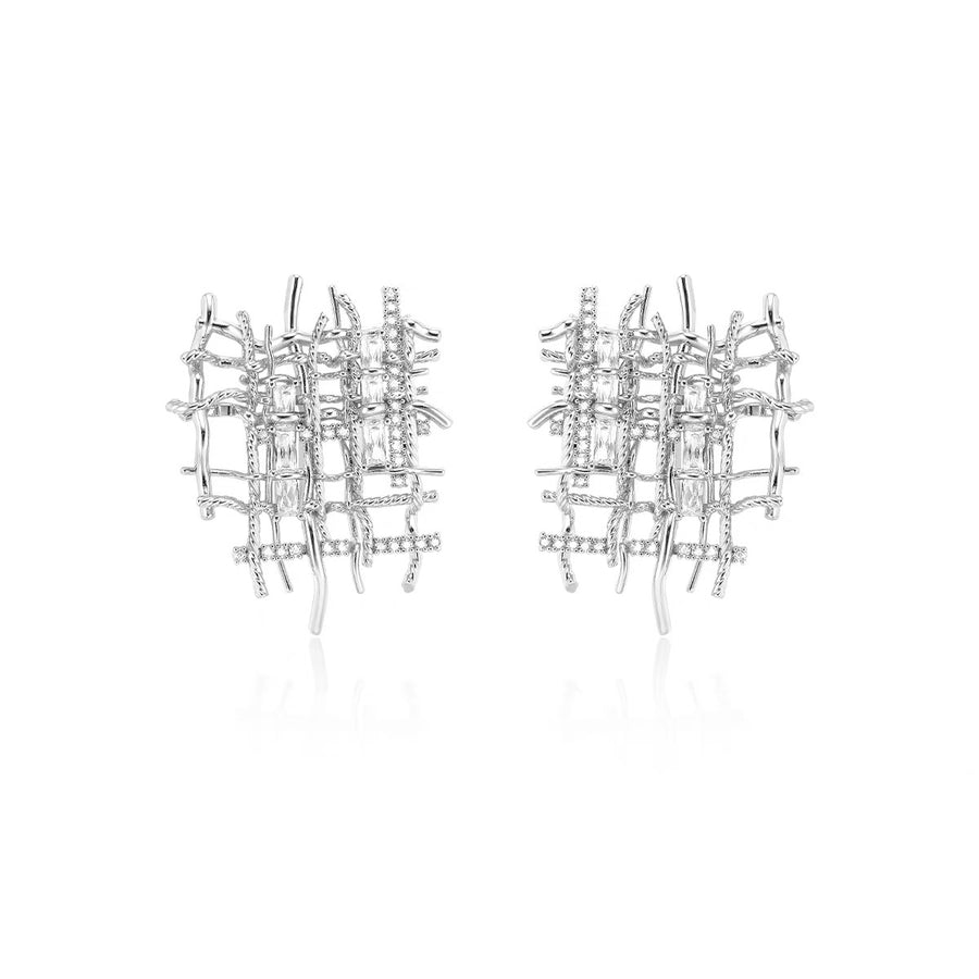 Textured handwoven statement earrings