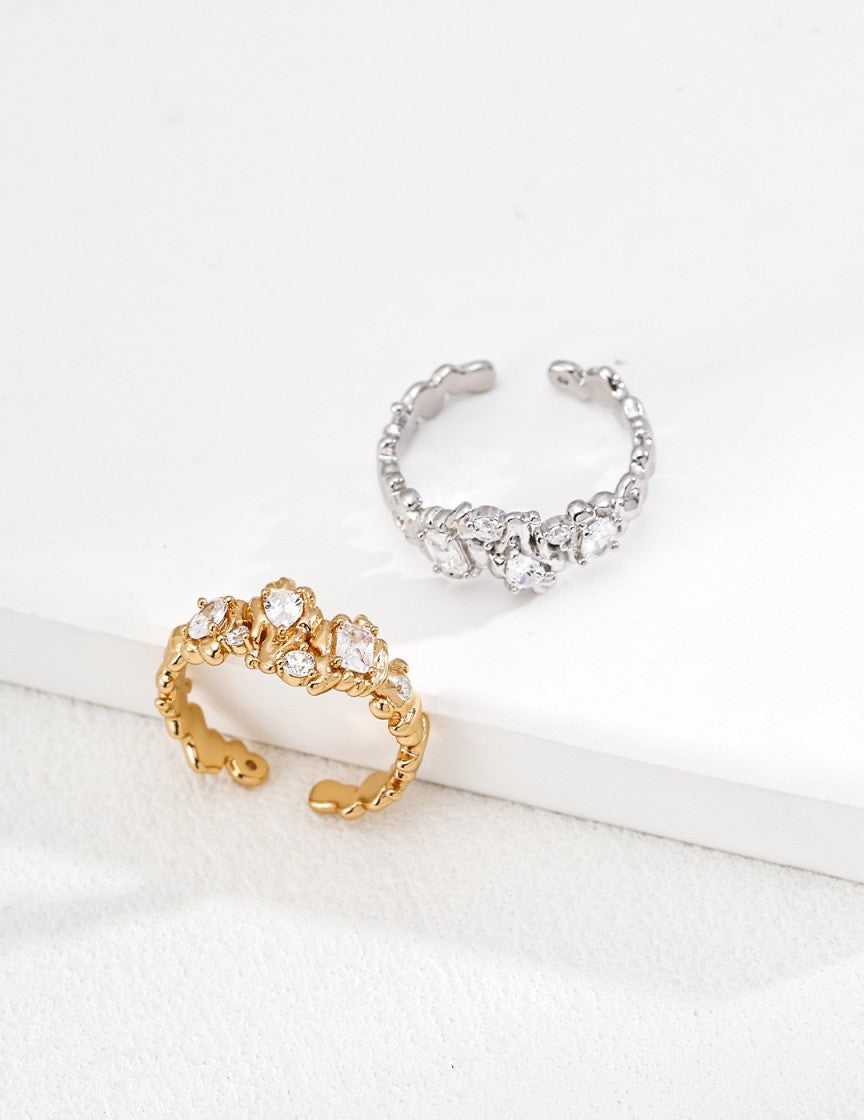 Vintage gold zircon ring in sterling silver