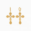 Vintage Relief Cross Earrings