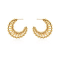 Woven statement earrings in gold