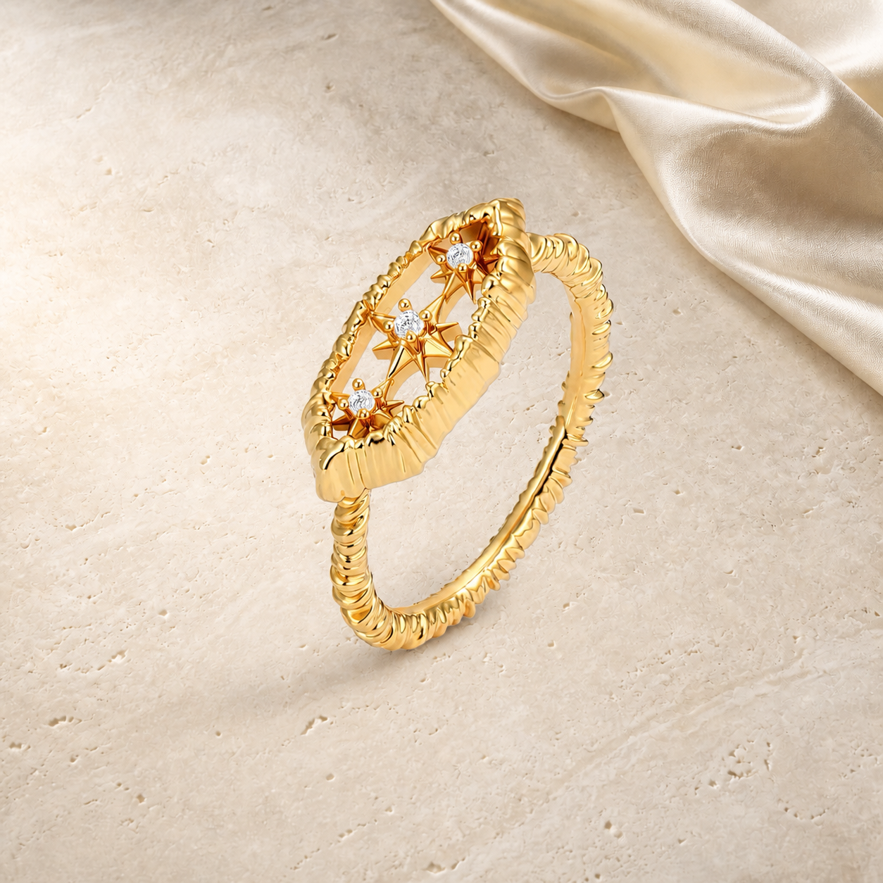 Astra Filigree Ring in gold
