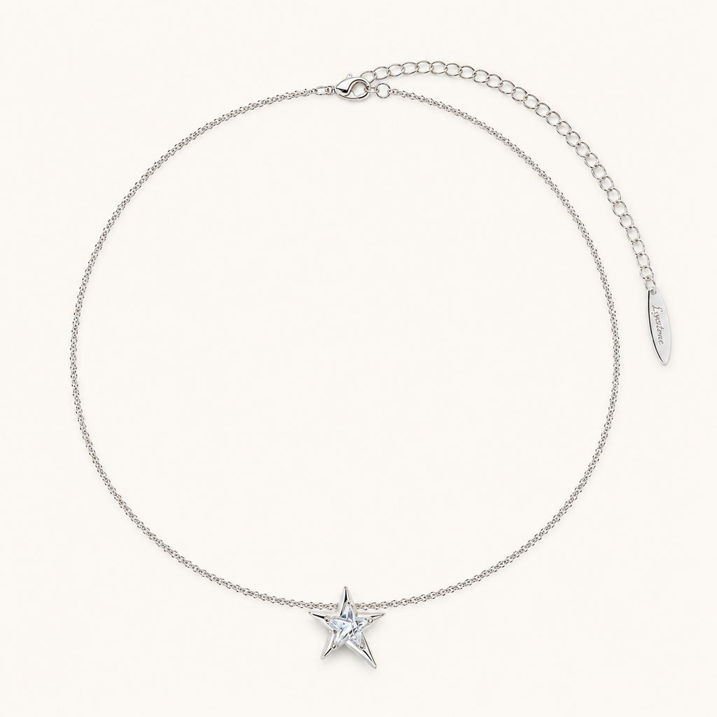 Astra Star Necklace silver-tone star pendant with cubic zirconia