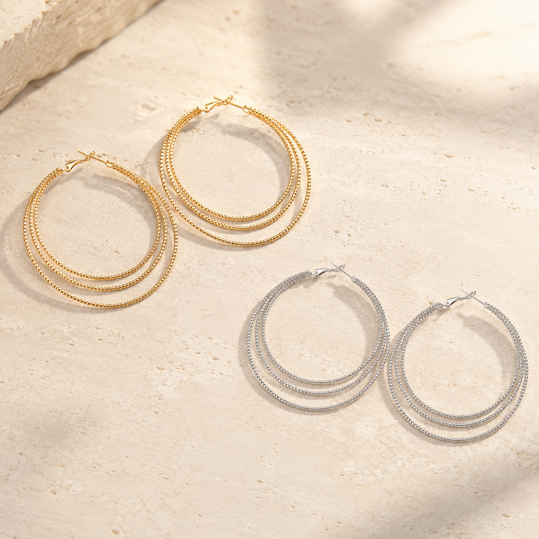 Aurelia Triple Hoop Earrings