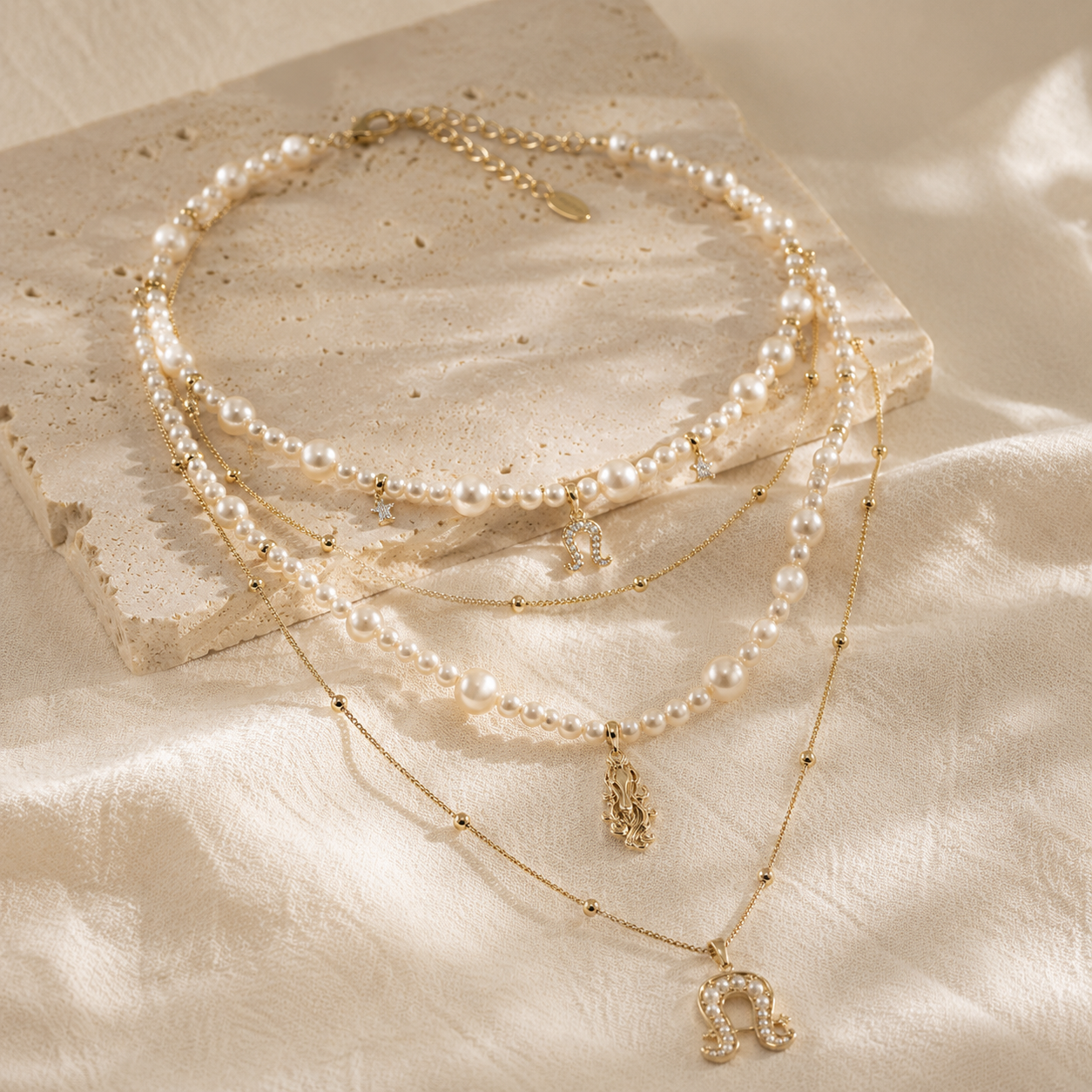 Aurora Equestrian Pearl Layered Necklace – Lyastone Jewellery